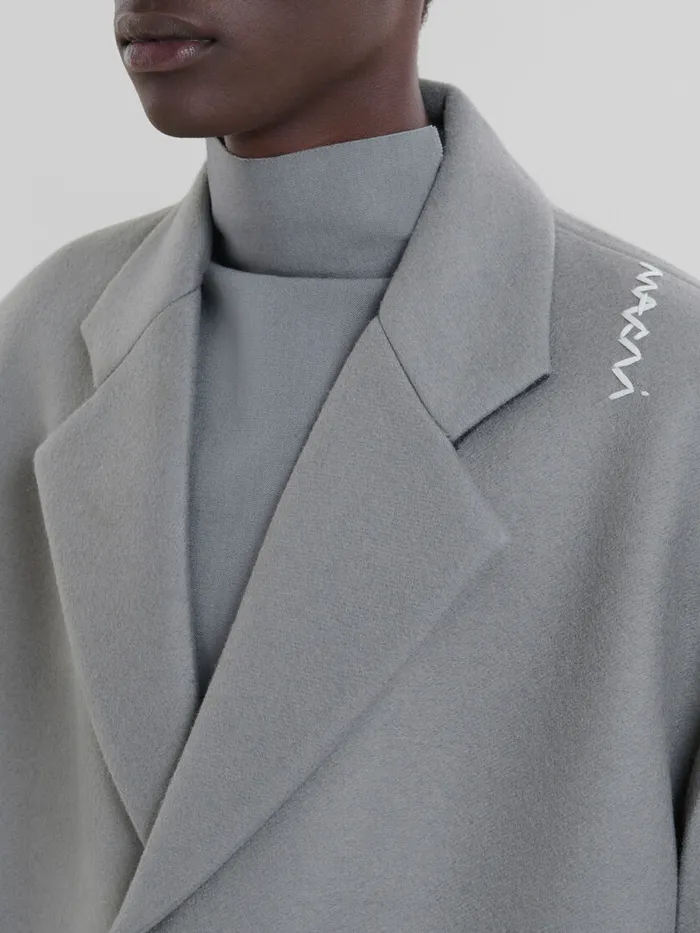 Gray Wool Oversized Coat Men Marni Coats and Jackets