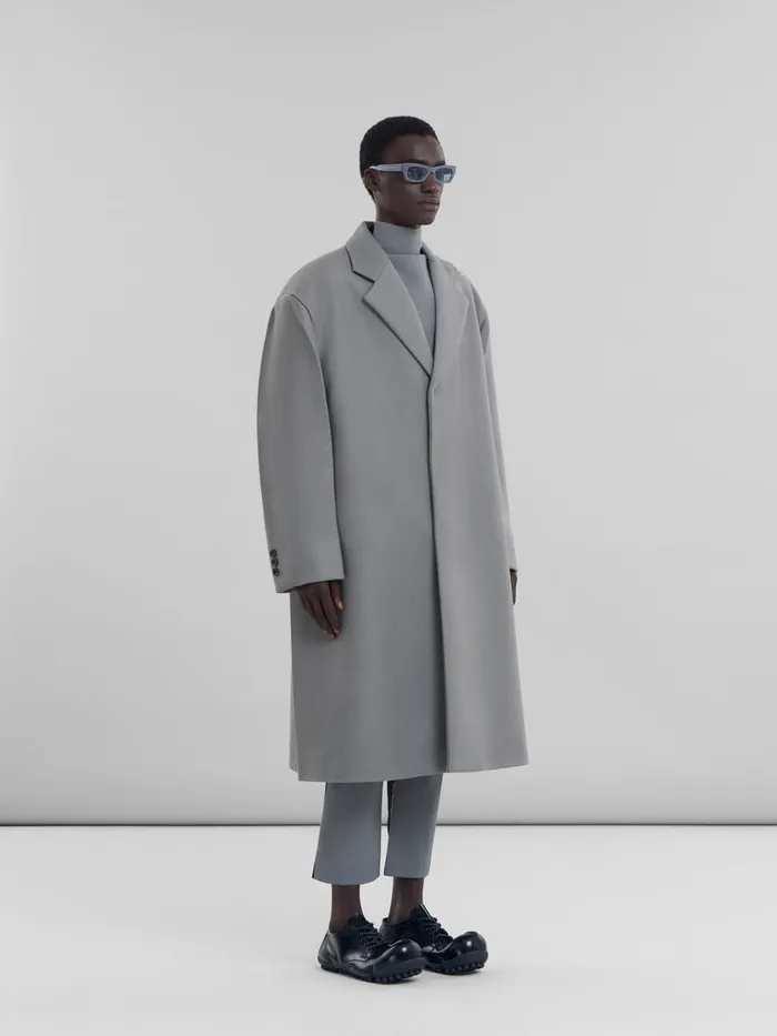 Gray Wool Oversized Coat Men Marni Coats and Jackets