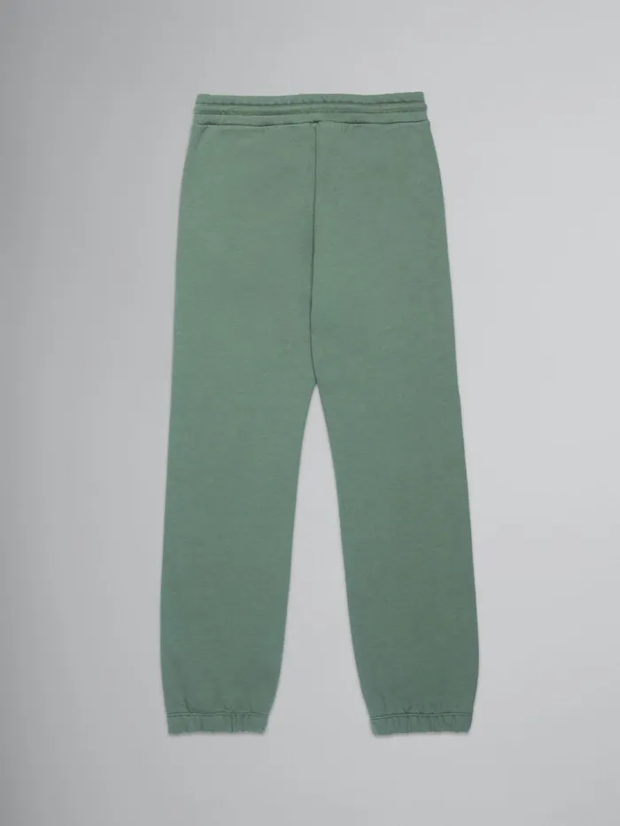 Green Fleece Jogger Trousers With Stripes Kids Marni