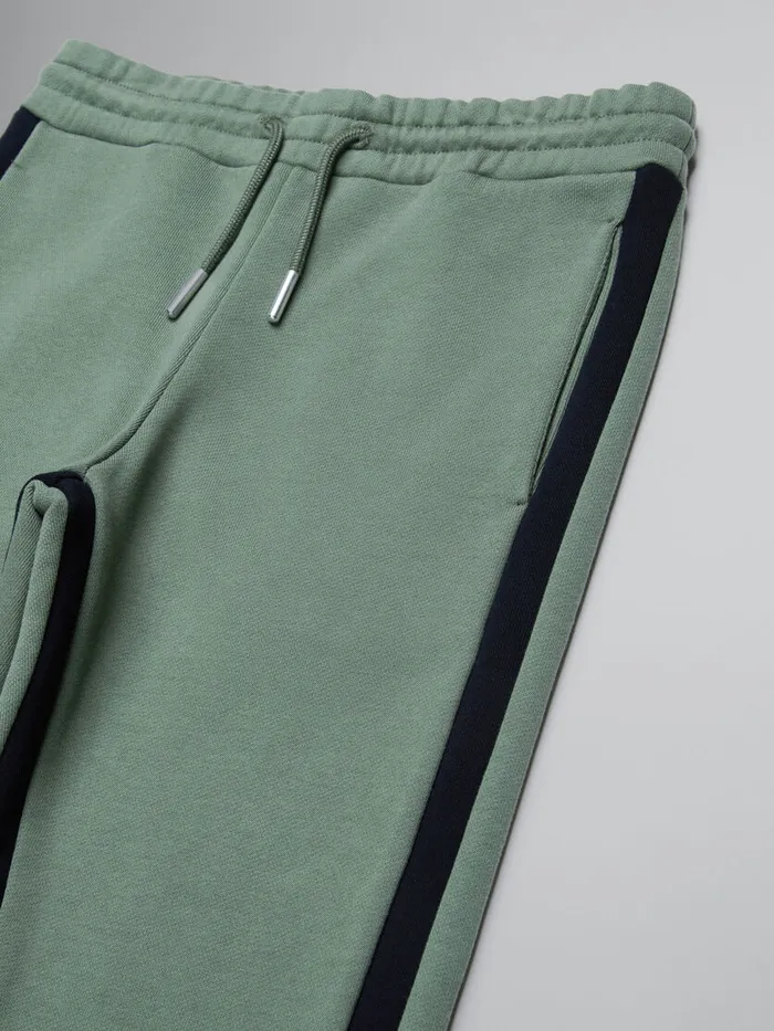 Green Fleece Jogger Trousers With Stripes Kids Marni