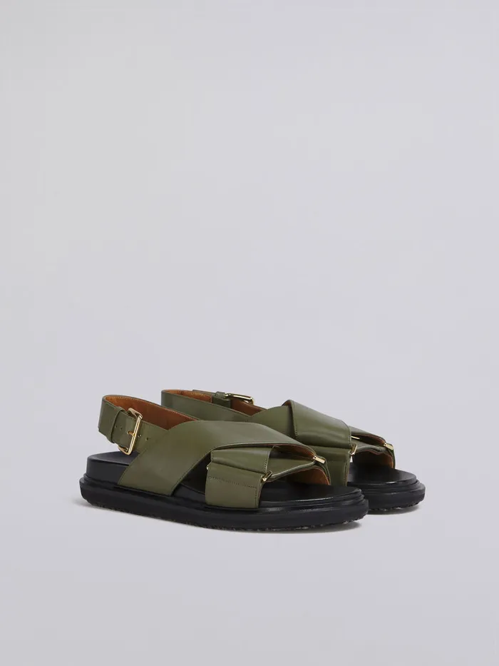 Green Leather Fussbett Women Marni Fussbett
