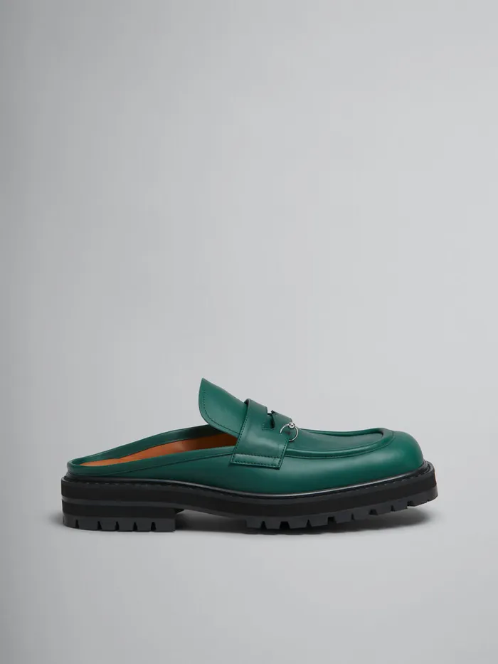 Green Leather Piercing 20 Chunky Sabot Loafer Men Marni Lace Up and Loafers