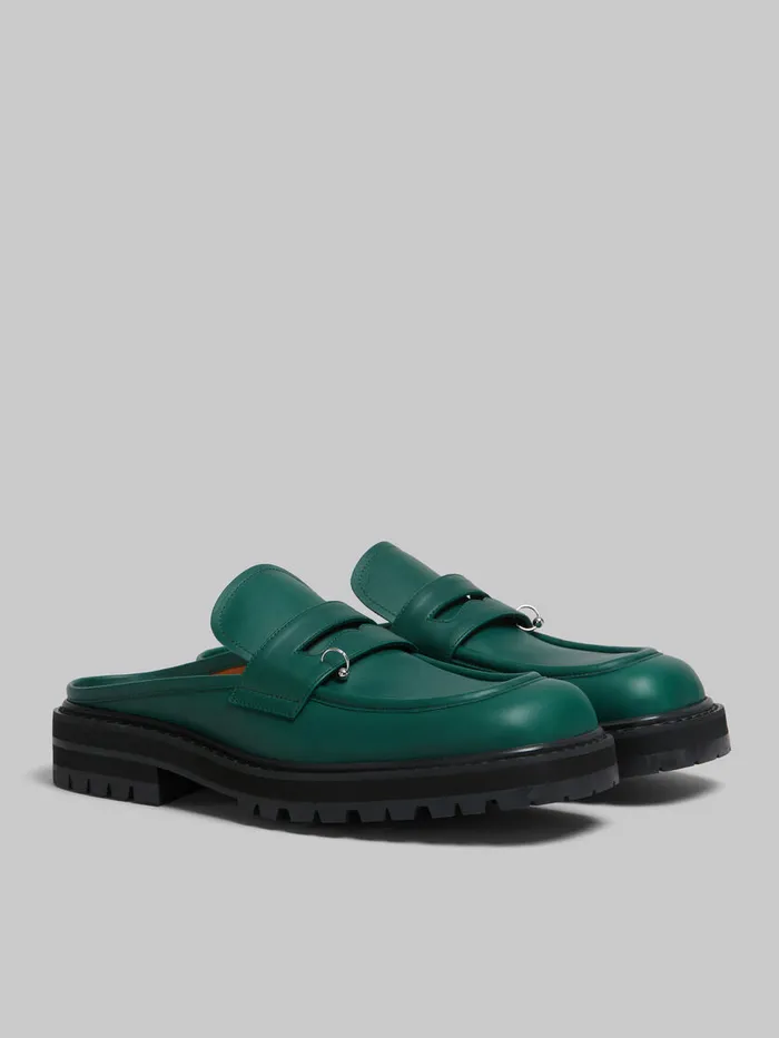 Green Leather Piercing 20 Chunky Sabot Loafer Men Marni Lace Up and Loafers