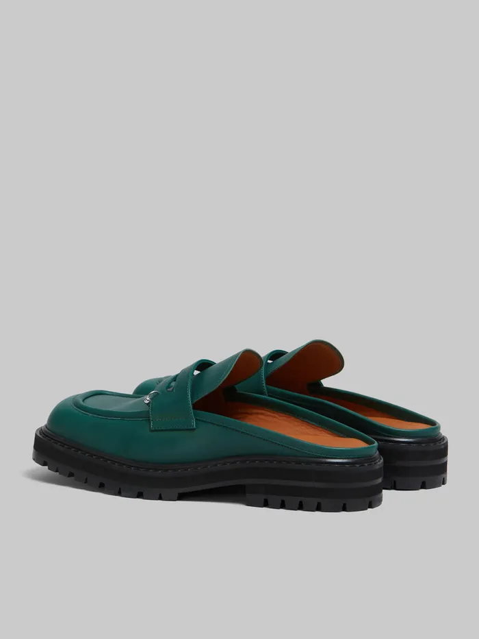Green Leather Piercing 20 Chunky Sabot Loafer Men Marni Lace Up and Loafers