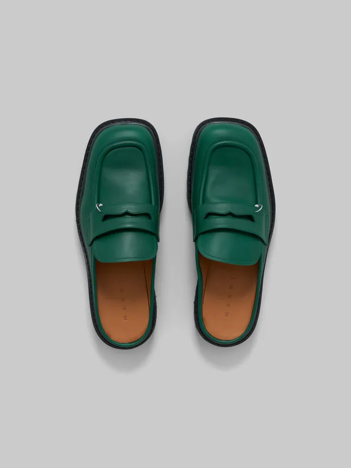 Green Leather Piercing 20 Chunky Sabot Loafer Men Marni Lace Up and Loafers