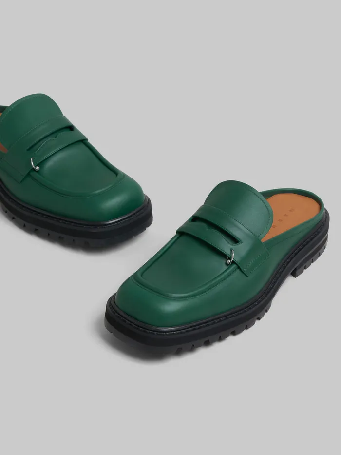 Green Leather Piercing 20 Chunky Sabot Loafer Men Marni Lace Up and Loafers