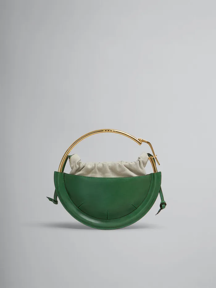 Green Leather Small Tunnel Hobo Bag Women Marni Handbags