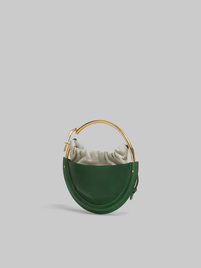 Green Leather Small Tunnel Hobo Bag Women Marni Handbags