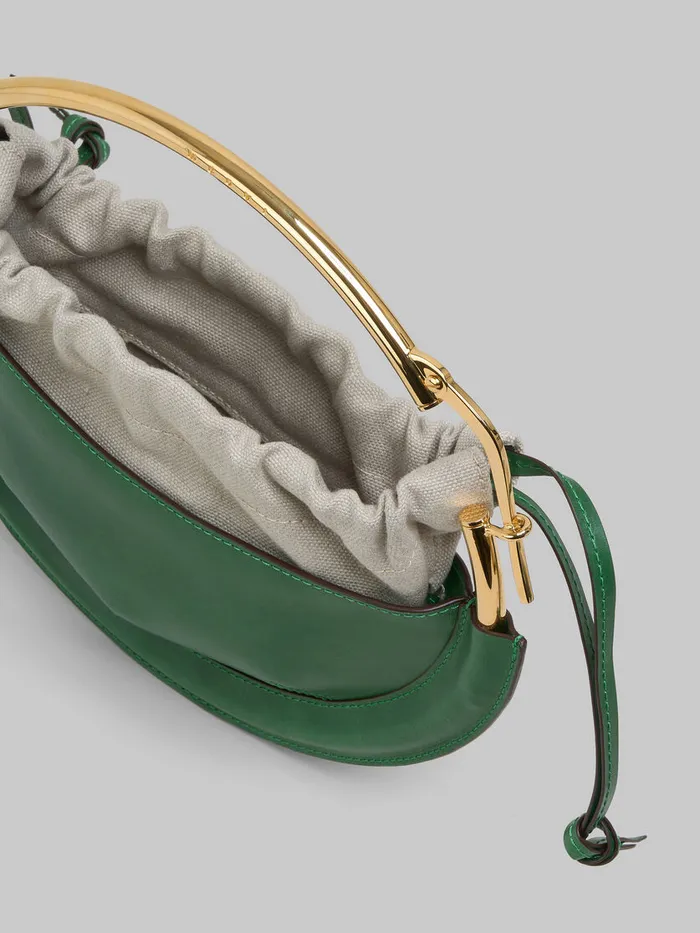 Green Leather Small Tunnel Hobo Bag Women Marni Handbags