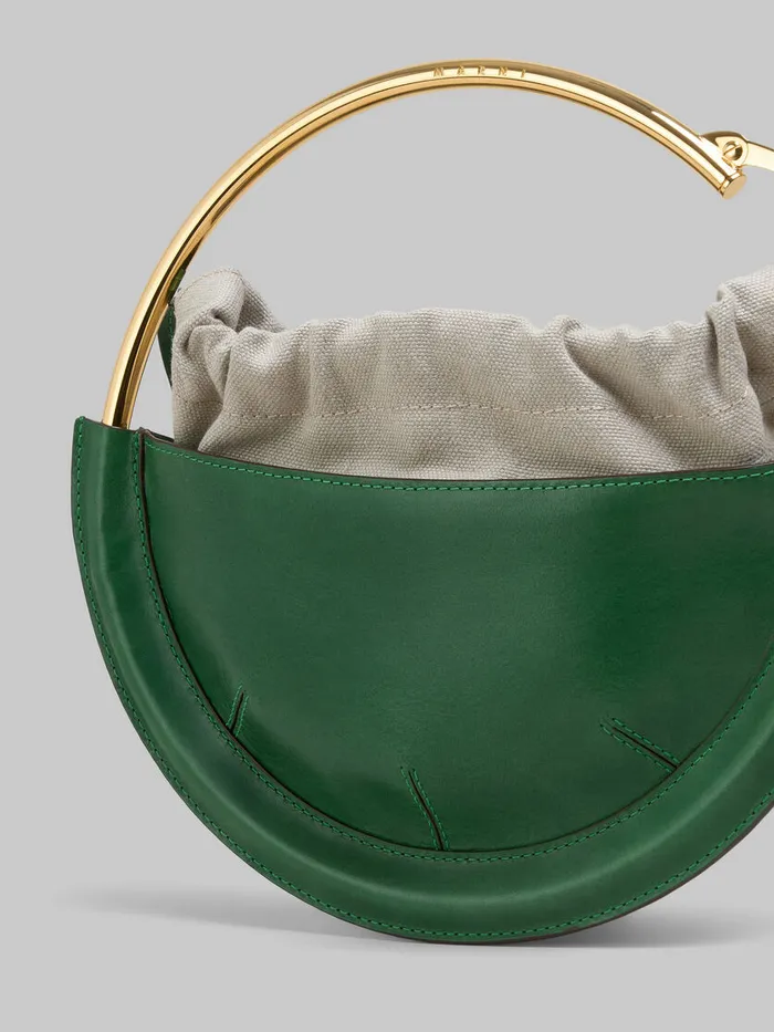 Green Leather Small Tunnel Hobo Bag Women Marni Handbags