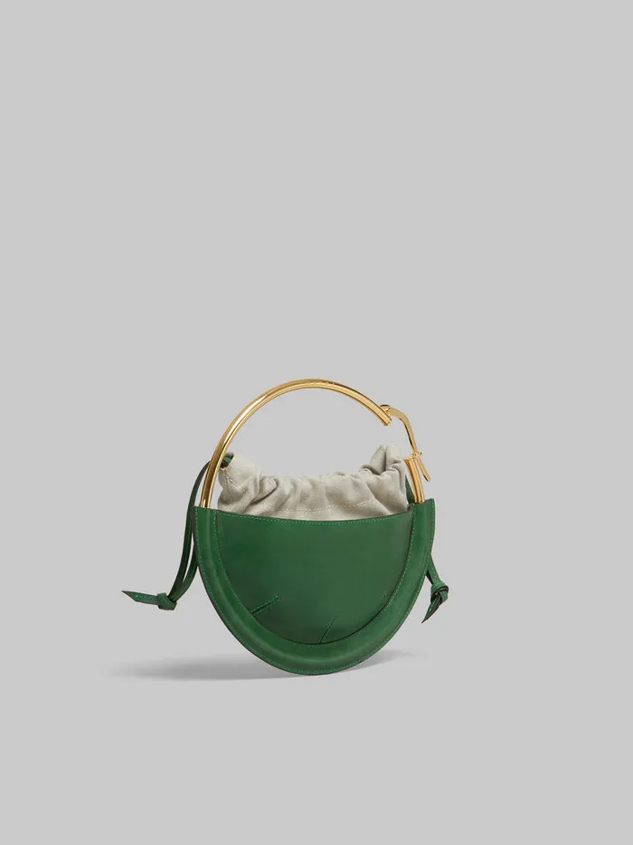 Green Leather Small Tunnel Hobo Bag Women Marni Handbags