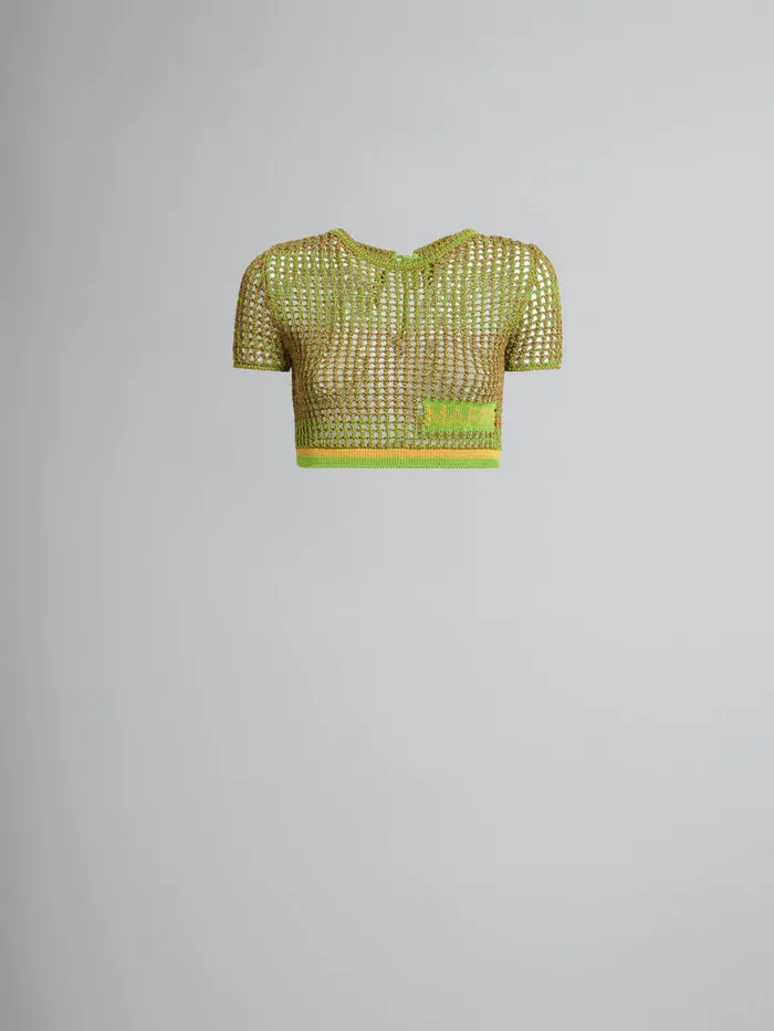 Green Organic Cotton Net Tshirt Women Marni Matching Sets