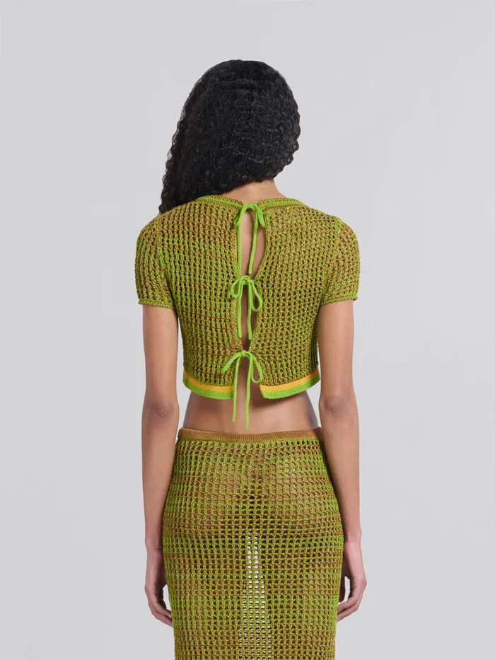 Green Organic Cotton Net Tshirt Women Marni Matching Sets