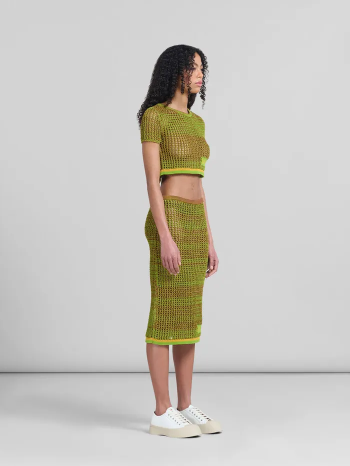 Green Organic Cotton Net Tshirt Women Marni Matching Sets