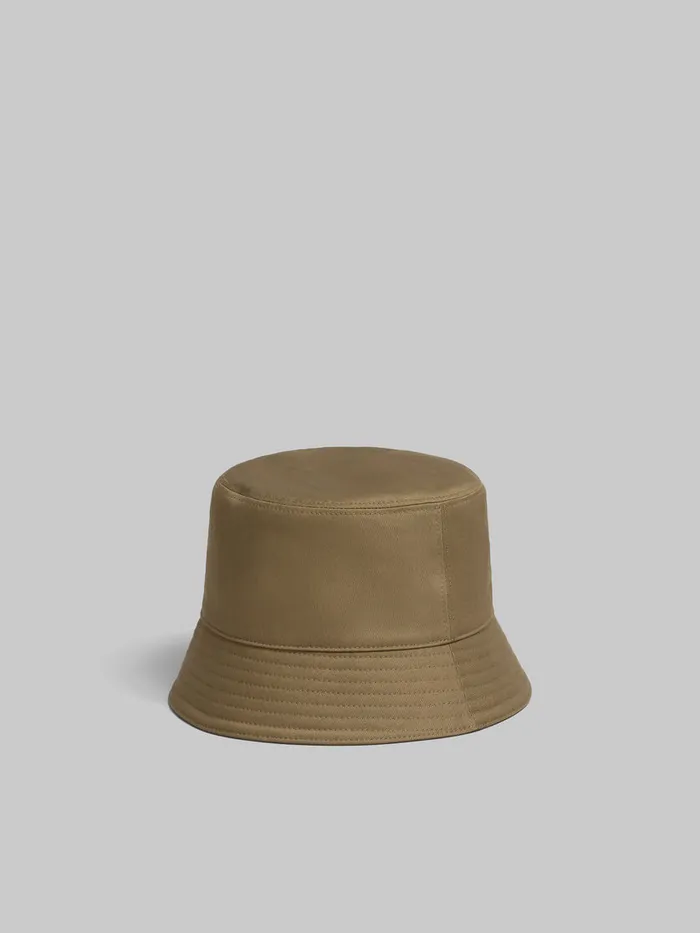 Green Organic Gabardine Bucket Hat With Embroidered Logo Men Marni Hats