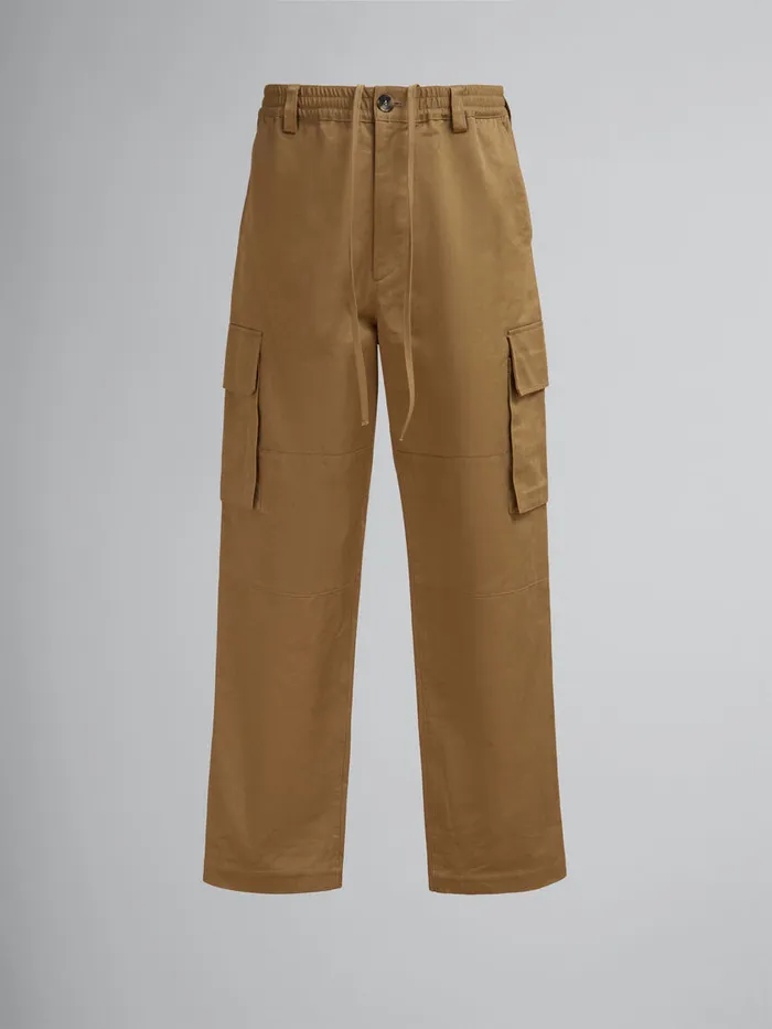 Green Organic Gabardine Cargo Pants Men Marni Pants