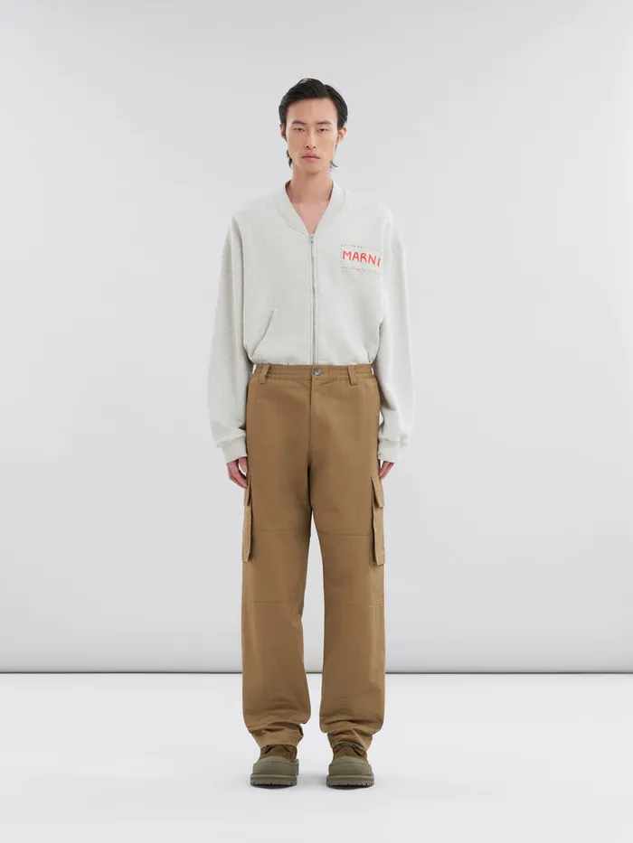 Green Organic Gabardine Cargo Pants Men Marni Pants