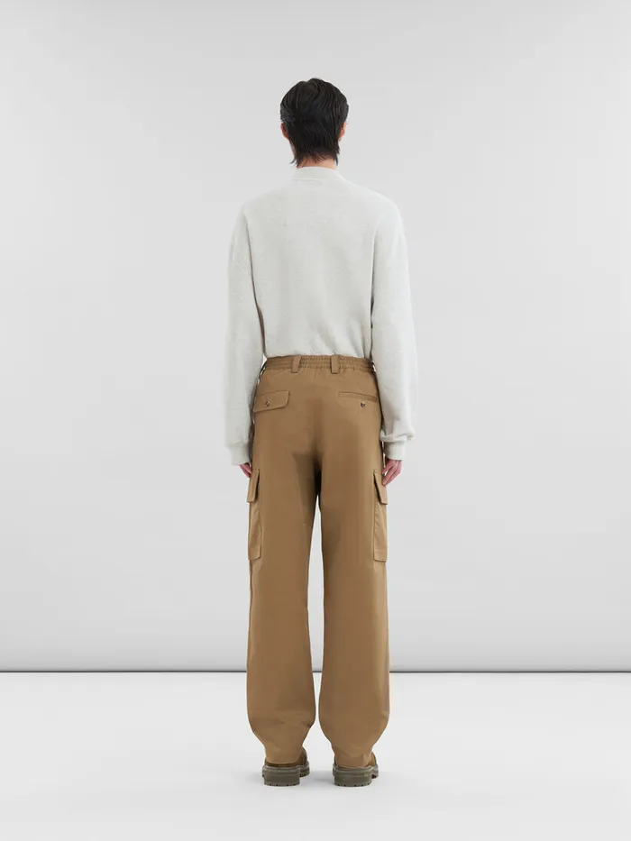 Green Organic Gabardine Cargo Pants Men Marni Pants