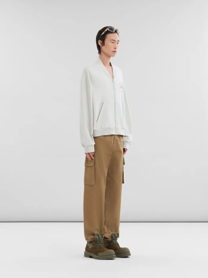 Green Organic Gabardine Cargo Pants Men Marni Pants