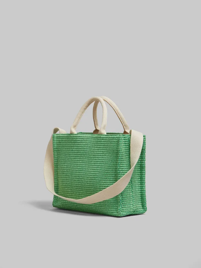 Green Raffiaeffect Small Tote Bag Women Marni Tote Bags