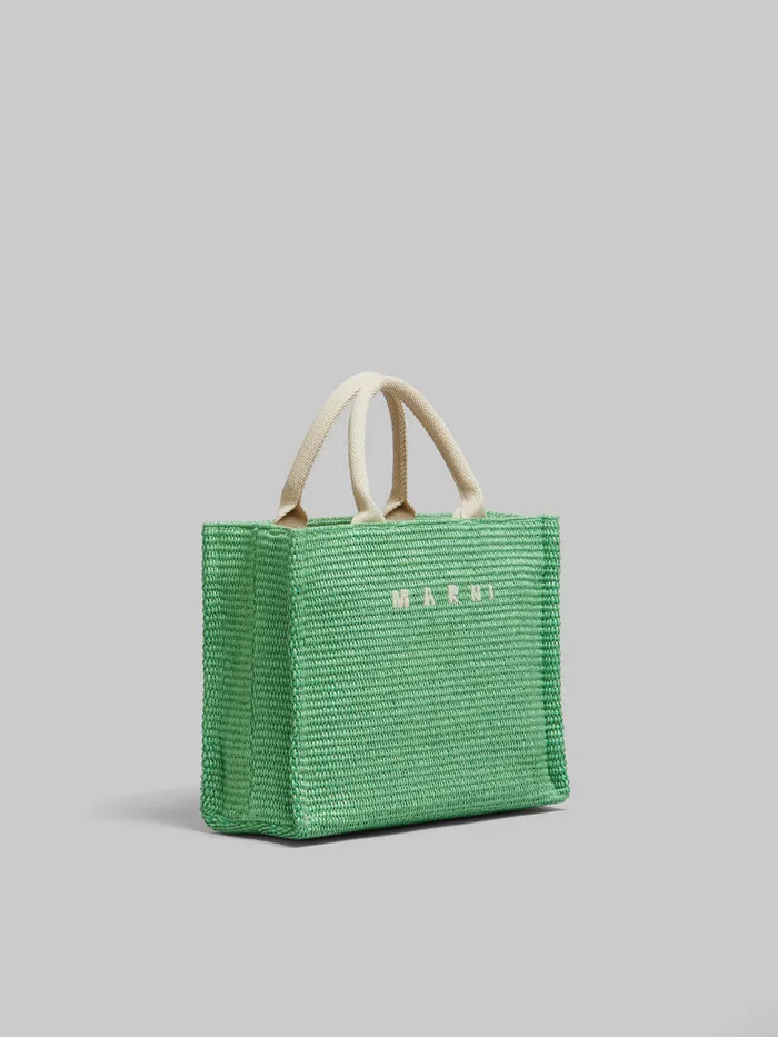 Green Raffiaeffect Small Tote Bag Women Marni Tote Bags