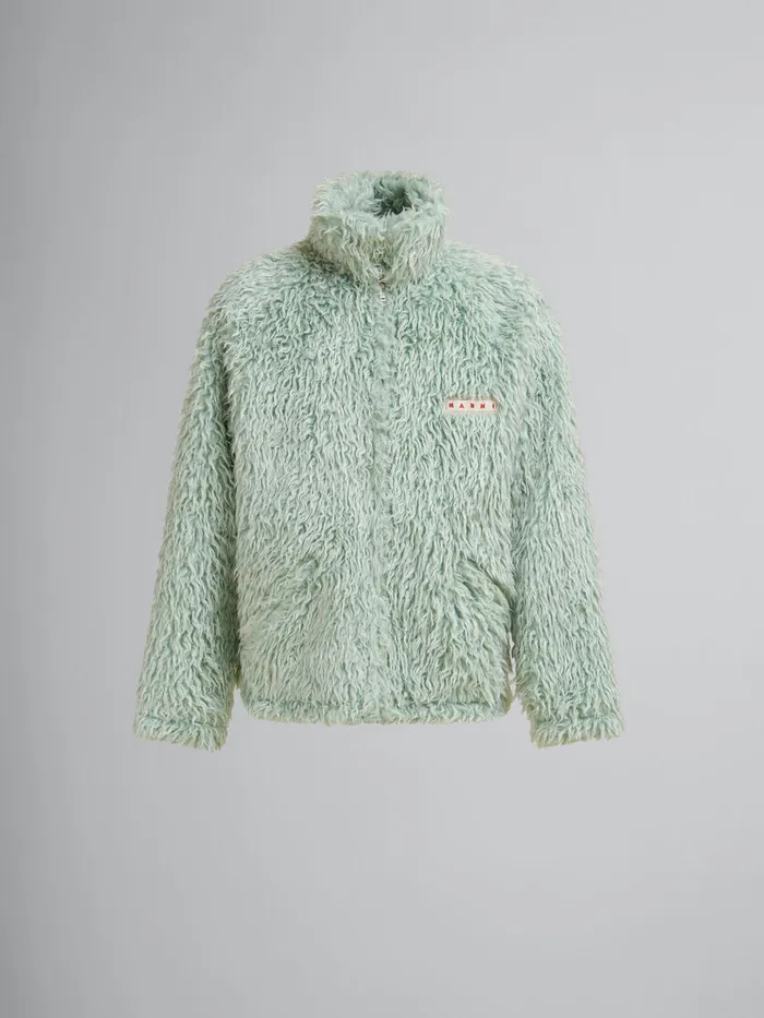 Green Shaggy Jacket With Detachable Hood Men Marni Coats and Jackets