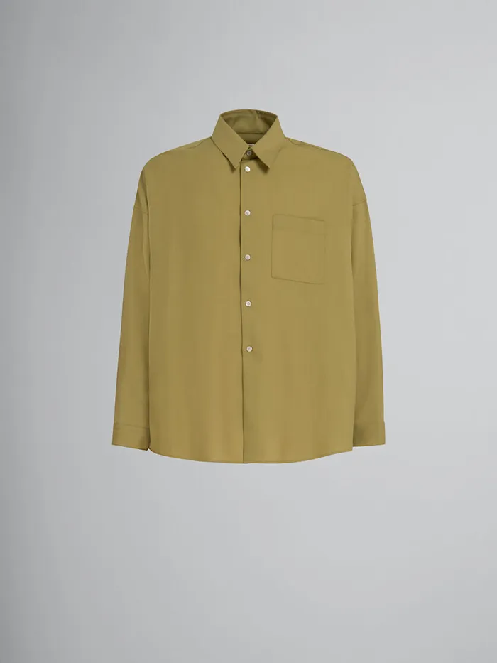Green Tropical Wool Longsleeved Shirt Men Marni Matching Sets