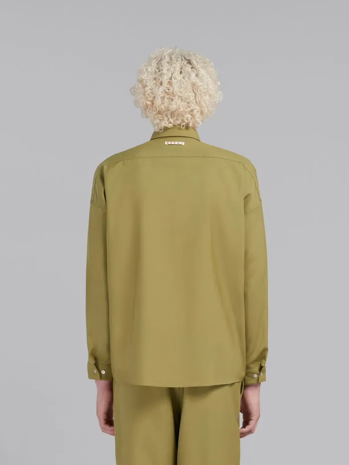 Green Tropical Wool Longsleeved Shirt Men Marni Matching Sets