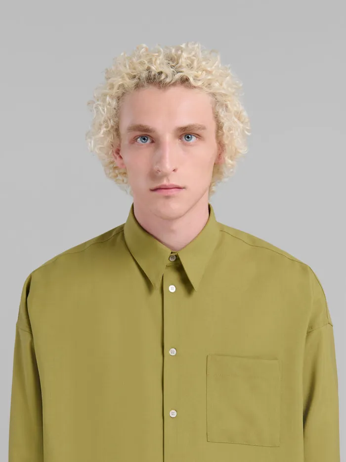 Green Tropical Wool Longsleeved Shirt Men Marni Matching Sets