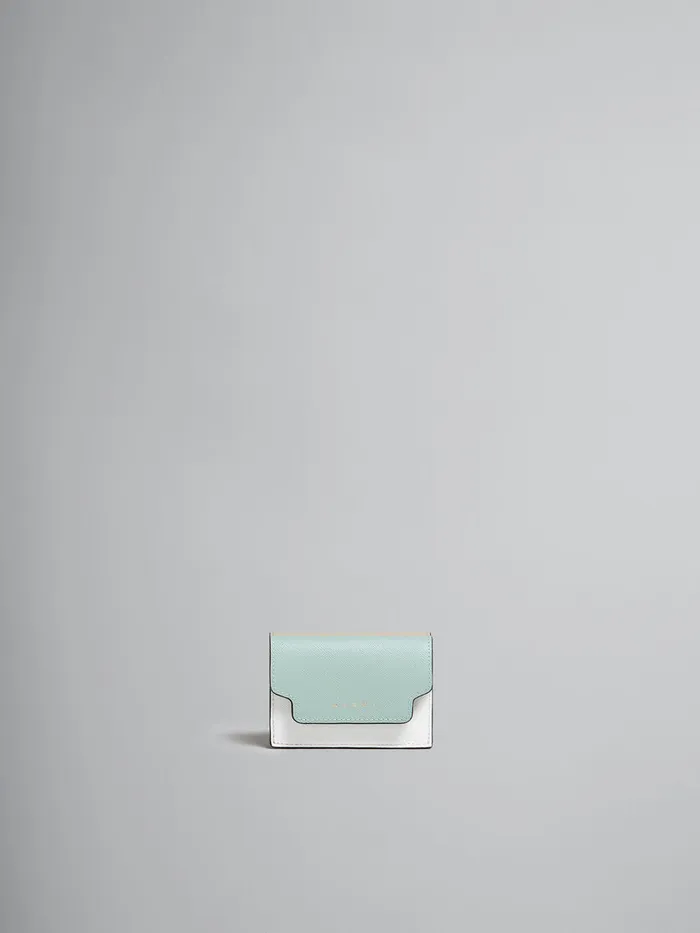 Green White And Brown Saffiano Leather Trifold Wallet Women Marni Wallets and Small Leather Goods Green White And Brown Saffiano Leather Trifold Wallet Women Marni Wallets and Small Leather Goods