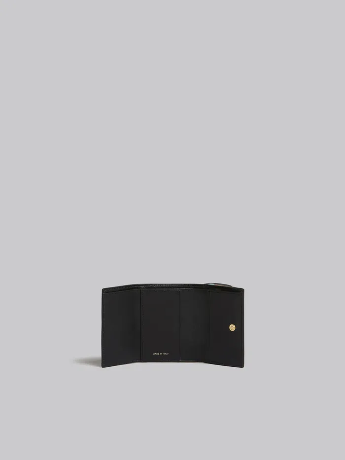 Green White And Brown Saffiano Leather Trifold Wallet Women Marni Wallets and Small Leather Goods