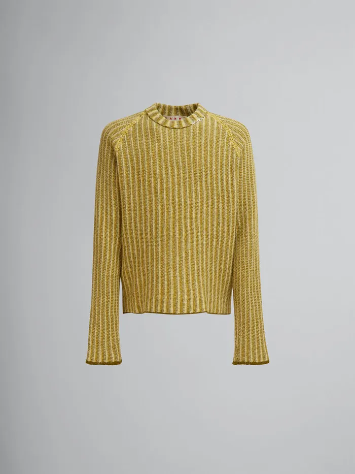 Green Woolcashmere Jumper With Dgrad Stripes Men Marni Knitwear