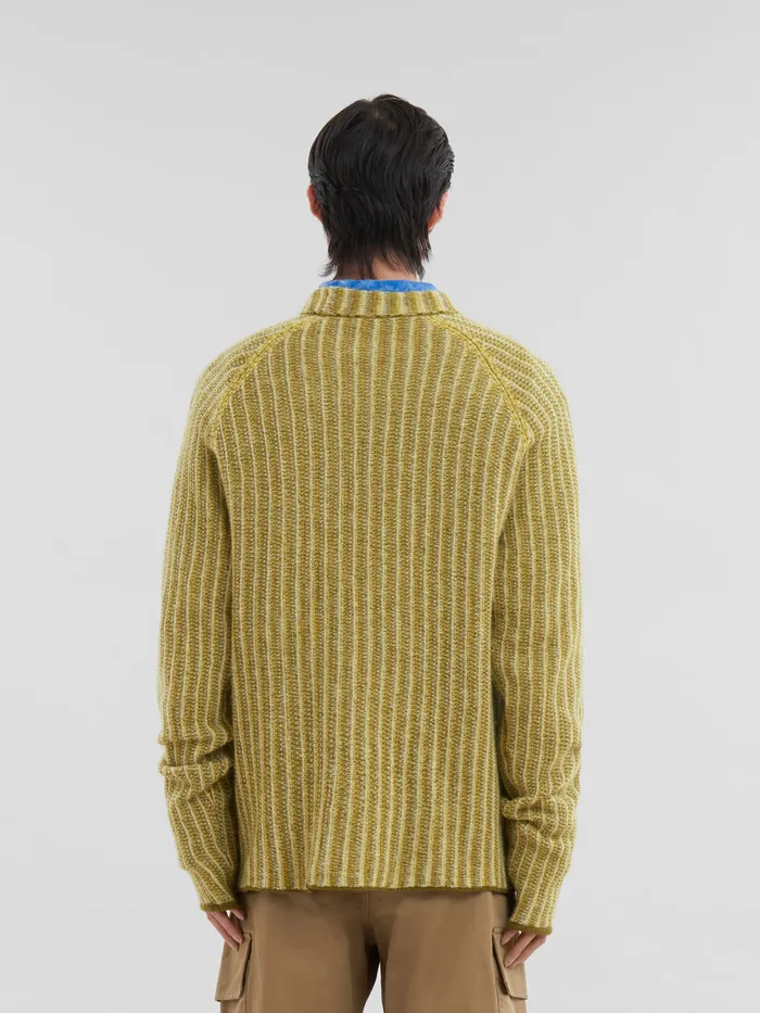 Green Woolcashmere Jumper With Dgrad Stripes Men Marni Knitwear