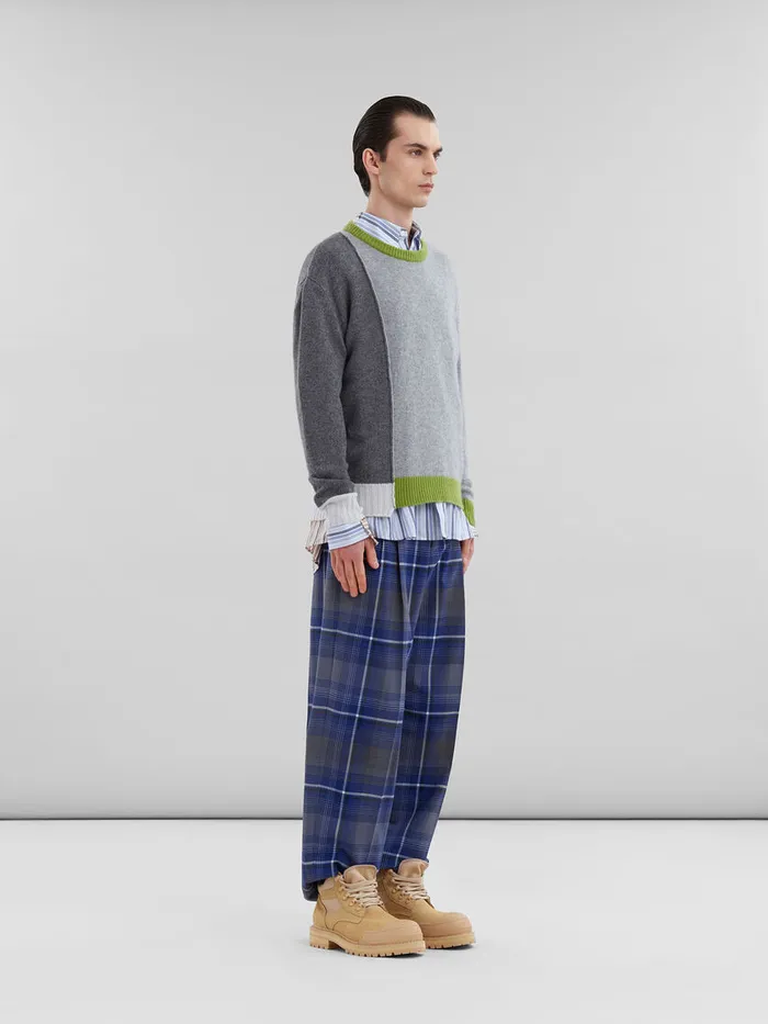 Grey Cashmere Colourblock Jumper Men Marni Knitwear