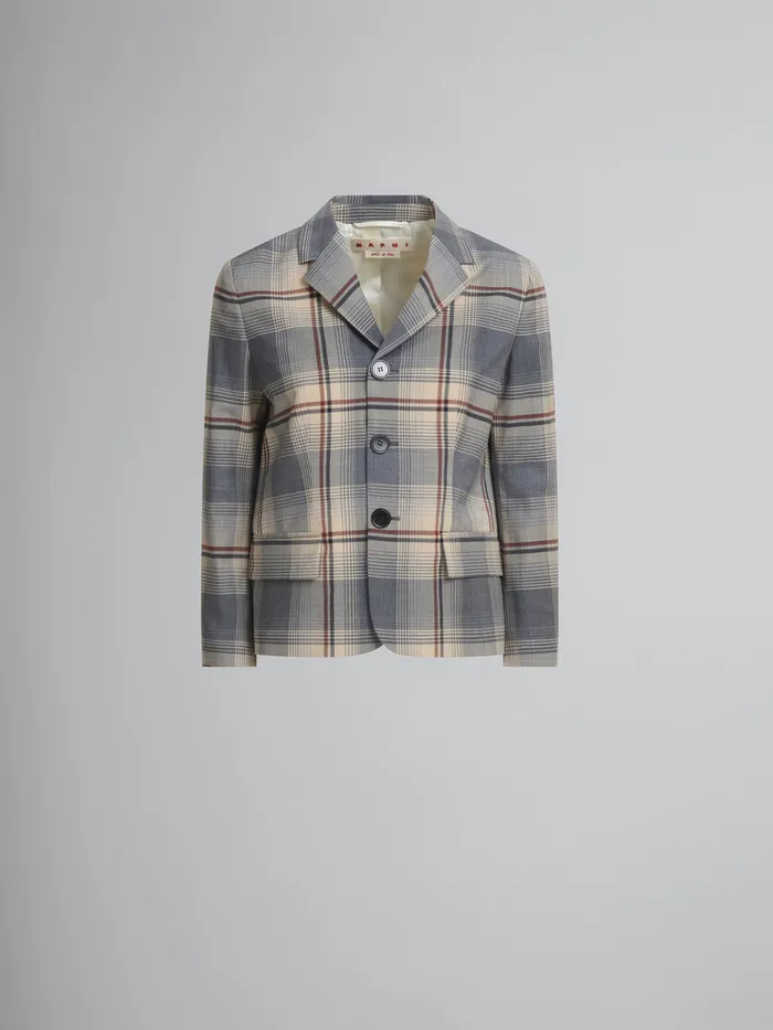 Grey Checked Wool Jacket With Marni Mending Women Marni Matching Sets