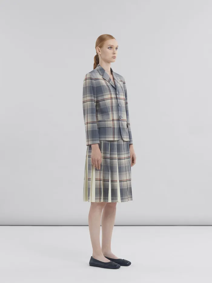 Grey Checked Wool Jacket With Marni Mending Women Marni Matching Sets