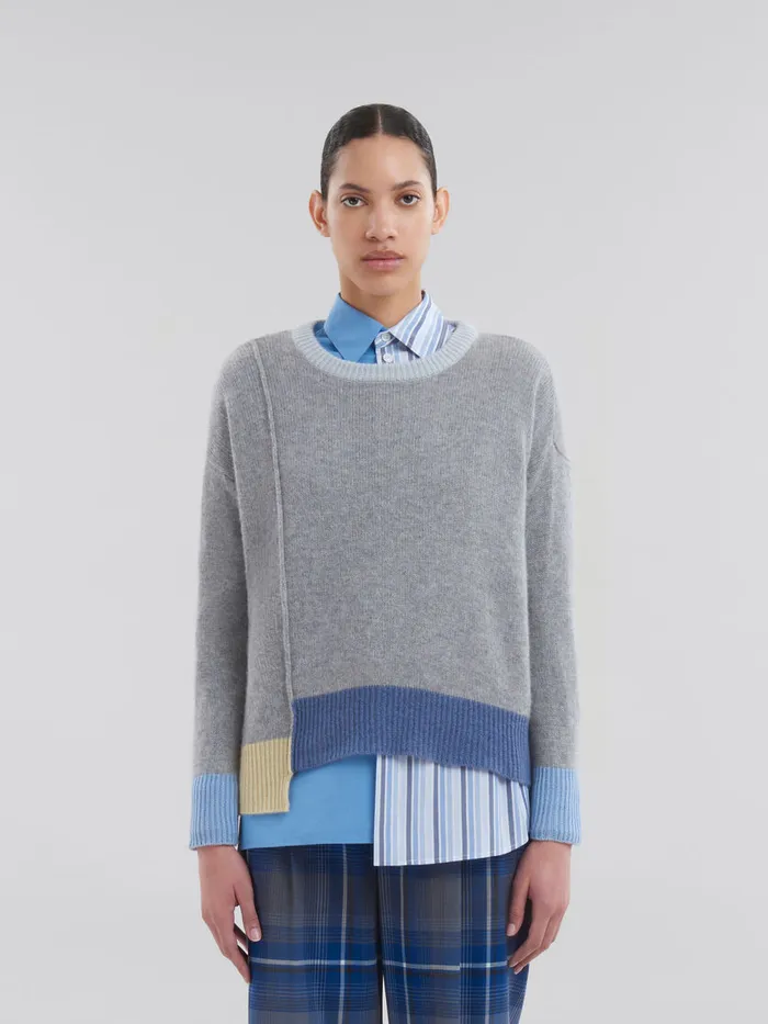 Grey Colourblock Cashmere Jumper Women Marni Knitwear