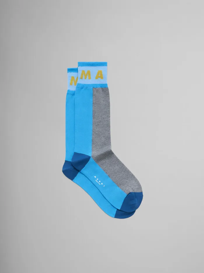 Grey Colourblock Cotton Socks Women Marni Socks