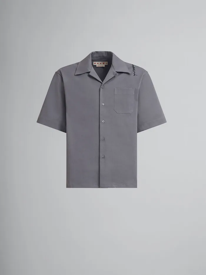 Grey Cotton Bowling Shirt Men Marni Tops and TShirts
