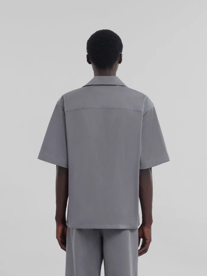 Grey Cotton Bowling Shirt Men Marni Tops and TShirts