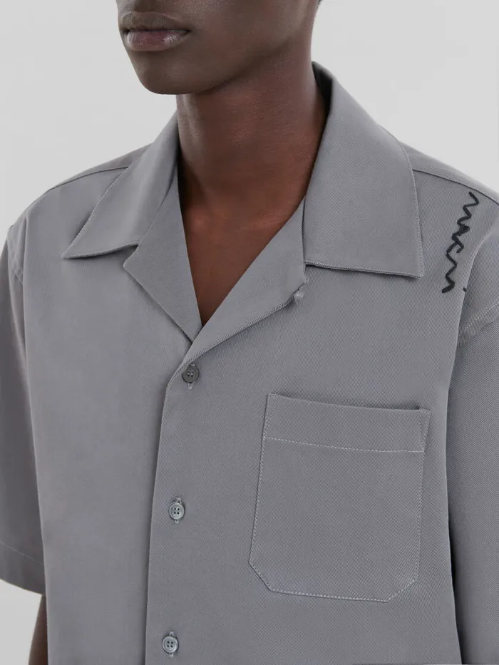 Grey Cotton Bowling Shirt Men Marni Tops and TShirts