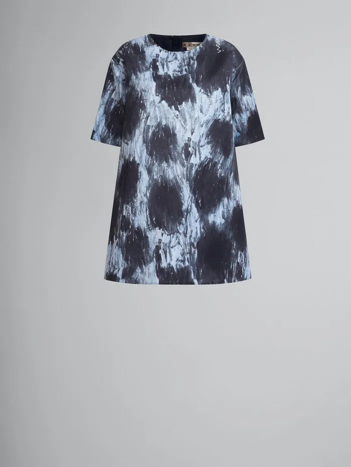 Grey Duchesse Dress With Crayon Leopard Print Women Marni Dresses