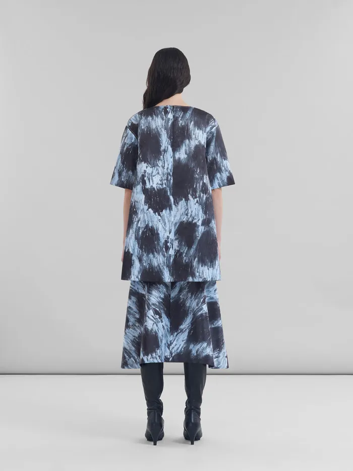 Grey Duchesse Dress With Crayon Leopard Print Women Marni Dresses
