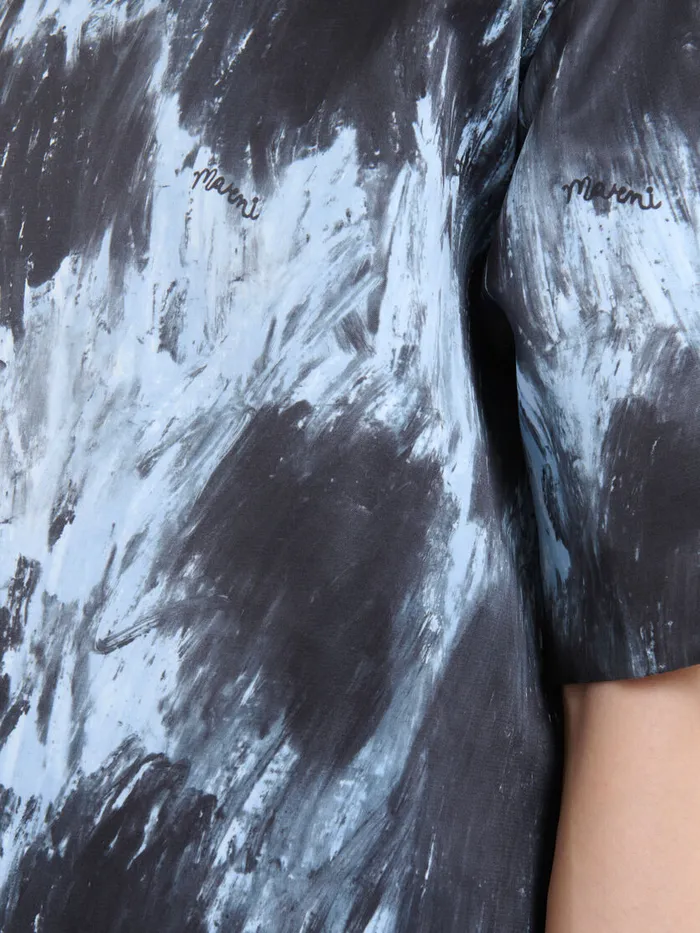 Grey Duchesse Dress With Crayon Leopard Print Women Marni Dresses