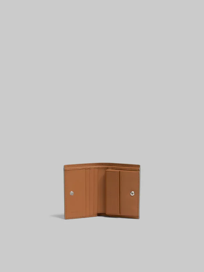 Grey Leather Bifold Wallet With Marni Mending Women Marni Wallets and Small Leather Goods