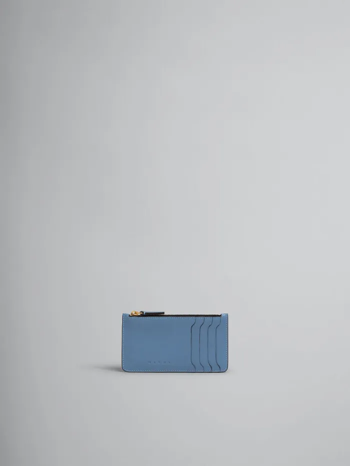 Grey Leather Card Case Women Marni Wallets and Small Leather Goods