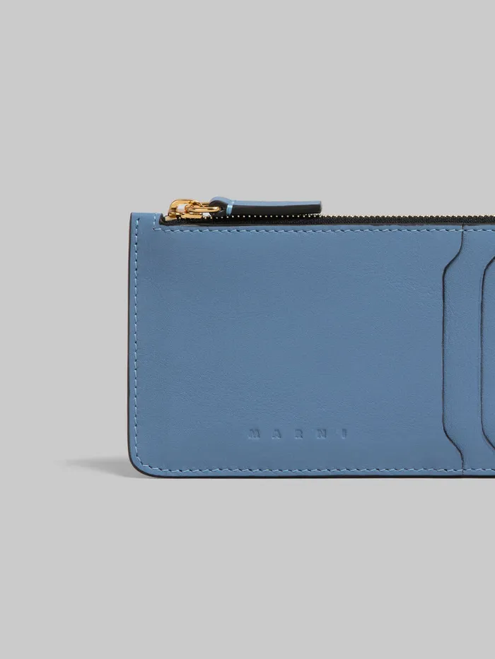 Grey Leather Card Case Women Marni Wallets and Small Leather Goods