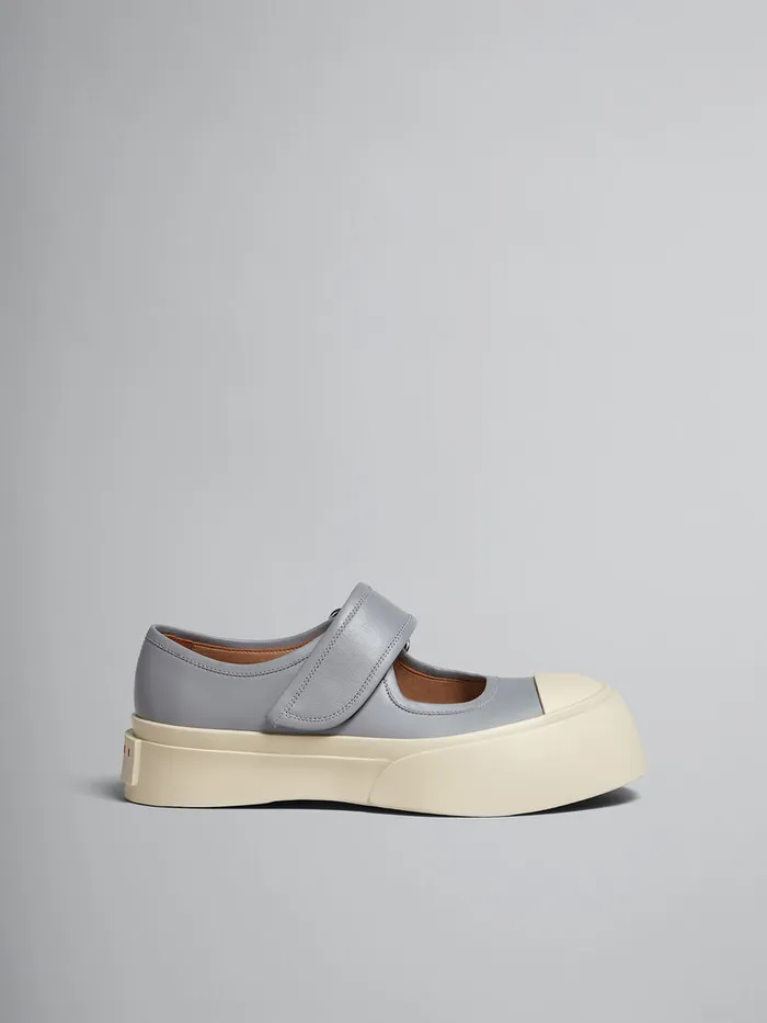 Grey Leather Mary Jane Sneaker Women Marni Pablo
