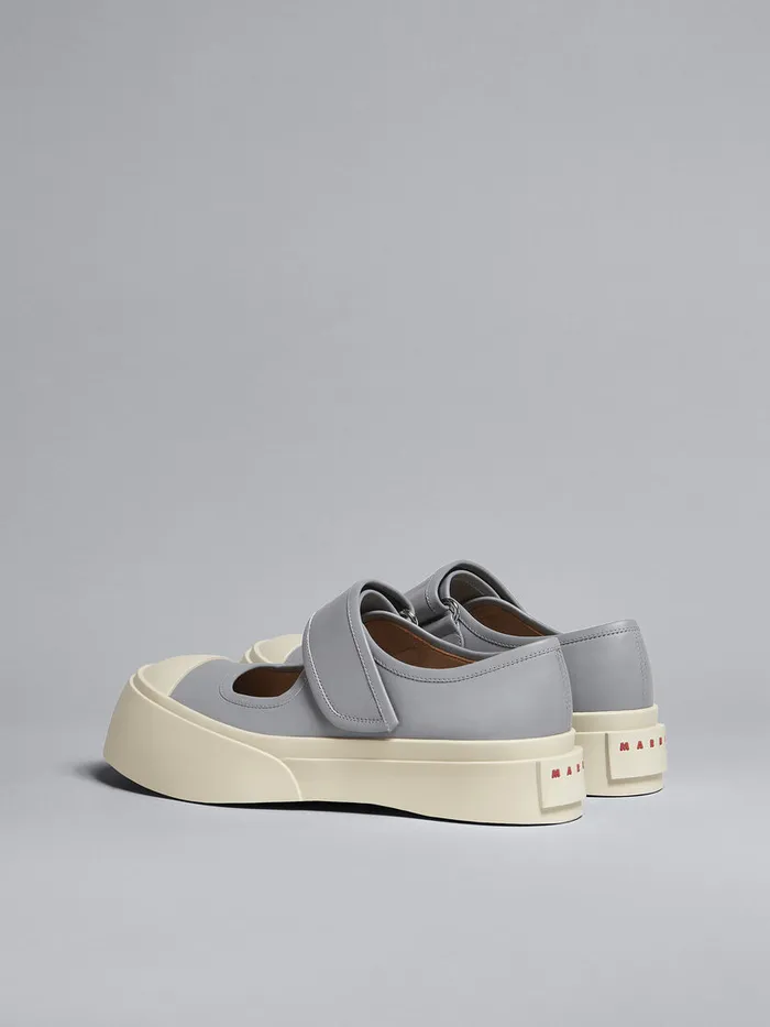 Grey Leather Mary Jane Sneaker Women Marni Pablo
