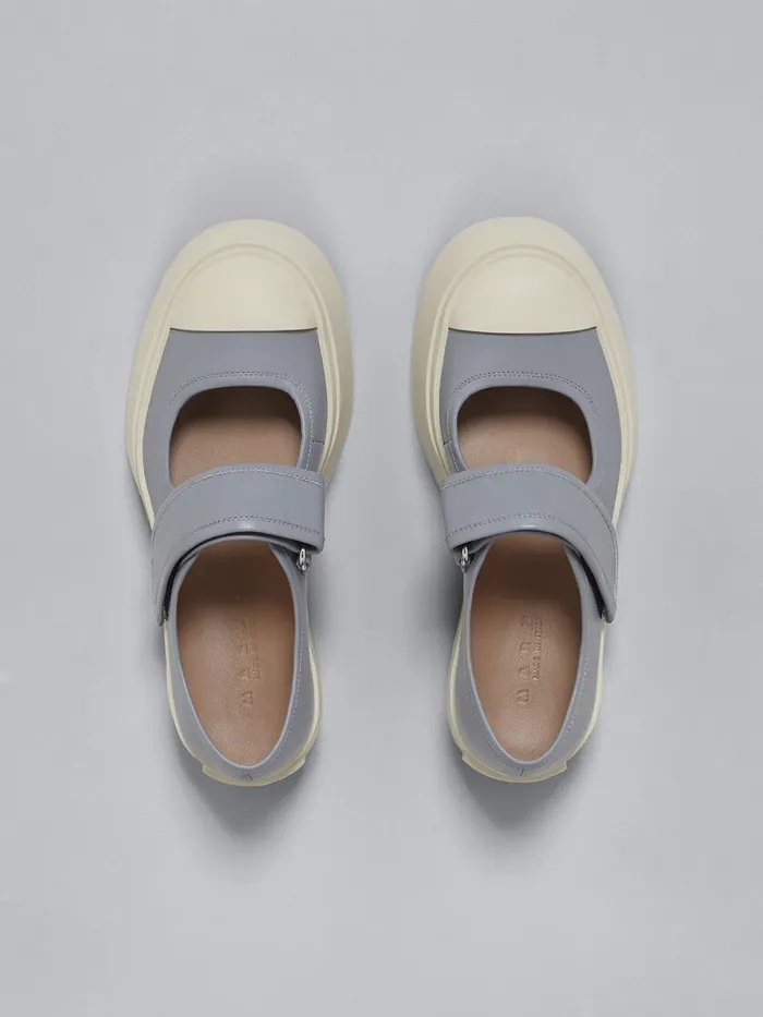 Grey Leather Mary Jane Sneaker Women Marni Pablo